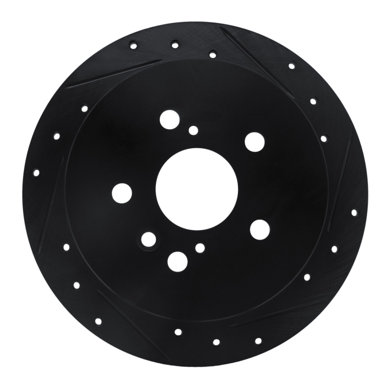 Lexus RX330 Brake Rotor (1) - Rear Right - R1 Concepts - Drilled & Slotted - Black - `04-`09